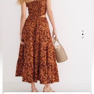 J.crew tiered maxi skirt pull on in vintage vines
